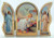 Gold Embossed White Baptism Triptych Standing Plaque, 3 1/2 Inch