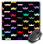 3dRose LLC 8 x 8 x 0.25 Inches Mouse Pad, Colorful Rainbow Mustache Pattern on Black (mp_56657_1)