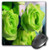 3dRose LLC 8 x 8 x 0.25 Inches Mouse Pad, Three Bright Green Roses (mp_6907_1)