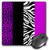 3dRose LLC 8 x 8 x 0.25 Inches Mouse Pad, Purple/Black/White Animal Print Leopard and Zebra (mp_35434_1)