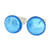 GlassOfVenice Murano Glass Button Stud Earrings  Aqua Blue