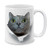 MUGBREW Big Eyes Curious Gray Cat Ceramic Coffee Mug Tea Cup 11 OZ