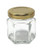 1.5 oz 45 ml Hexagon Glass Jars with Gold Metal Lids by Richards Packaging 24-pack
