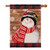 Hexagram Snowman Christmas Flags 28 x 40 Double SidedSeasonal Snowman House FlagWinter Primitive Buffalo Plaid Snowman with Cardinals Holiday Burlap Outdoor Christmas Decoration