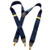 Holdup Brand Dark Ocean Blue Yback Casual Series Suspender with Goldtone NoSlip Clips