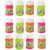 Kidsco Mini Plastic 60s Bubble Bottles 2 Inches - 12 Pack  Assorted Colors Bottles 1 Oz Foldable Wands  Smiley Peace Symbols Kids Great Party Favors, Fun, Toy, Gift, Prize