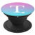 Initial Letter T Heart Gradient Purple Teal Blue Monogram PopSockets Grip and Stand for Phones and Tablets