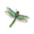 Amia HandPainted Glass Dragonfly Suncatcher  Green Flame Skimmer