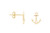 Dainty Tiny Anchor Stud Earrings In 14k Yellow Gold Over Sterling Silver For Women