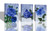 Canvas Wall Art Prints Blue Rose Modern Abstract Flowers Painting Watercolor Framed 12"x16"x3 Panels Florals Bloosom Pictures for Bathroom Bedroom Living Room Home Office Spa Wall Décor