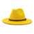 Lisianthus Women s Wide Brim Felt Fedora Retro Panama Hat with UShaped Buckle Yellow