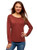 oodji Ultra Women s RelaxedFit Drop Shoulder Pullover Red US 4 / EU 38 / S