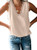 LOSRLY Womens Summer V Neck Sleeveless Lace Tank Tops Tunic Vest Blouse and Shirts M Apricot