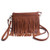 LUI SUI Womens Small Fringe Tassel Crossbody Bag Vintage Shoulder Handbag Purse with Wrist Strap