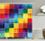 Ambesonne Abstract Shower Curtain, Rainbow Colored Square Shaped Diverse Patterns with Diagonal Forms Geometric, Cloth Fabric Bathroom Decor Set with Hooks, 70 Inches, Multicolor