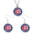 aminco Chicago Cubs NCAA Necklace and Dangle Earring Set Charm
