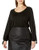 Karen Kane Women s Plus Size Studded TIESleeve TOP Black 1X