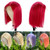 Red Bob wigs Lace Front Human Hair Straight 8inch Bob Wigs Pre Plucked with Baby Hair Middle Part Short Bob Wig Glueless Lace Wigs Bleached Knots for Women 150 Density