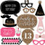 Chic 13th Birthday - Pink, Black and Gold - Photo Booth Props Kit - 20 Count