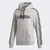 adidas mens Essentials 3Stripes Pullover Hoodie Light Gray/White Large