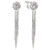 megko Non Piercing Earring Clips Silver Chain Tassel Crystal Stud Earrings for Women Long Drops Earings
