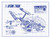 Inked and Screened Sci-Fi and Fantasy "Star Trek U.S.S Enterprise Infographic" Print, White Grid - Blue Ink