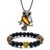 Softones Owl Necklace Healing Crystals Necklace for Women Men Reiki Spiritual Energy Gemstone Necklace Lava Owl Bracelet Set Gifts for Women with Gift Box