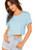 SweatyRocks Women s Casual Round Neck Short Sleeve Soild Basic Crop Top TShirt Light Blue XSmall