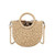 Straw Shoulder Bags for Women Round Top Handle Bags Rattan Handbags Straw Beach Bags Beach Tote Straw Tote Bags White