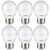 Sunlite G16/LED/7W/D/E26/FR/ES/27K/CD/6PK LED Light Bulb 60 Equivalent  6 Pack 6 Count