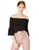 Jack by BB Dakota Junior s Show Off Smocked OffTheShoulder Bell Sleeve Black Small
