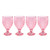 Fitz and Floyd Trestle Glassware Ornate Goblets Set of 4 Blush