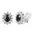 SELOVO Black Oval Non Piercing Cubic Zirconia Crystal Stud Clip On Earrings Silver Tone