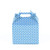 12CT 1 Dozen Small Biodegradable Kraft/Craft Favor Treat Gable Boxes Small Polka Dot Light Blue