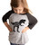 7 ate 9 Apparel Youth Dinosaur Sistersaurus Grey Baseball Tee Large