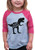 7 ate 9 Apparel Youth Dinosaur Sistersaurus Pink Baseball Tee Medium