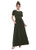 Weintee Women s Short Sleeves Maxi Dress with Pockets M Army Green