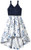 Speechless Girls  Sleeveless Scalloped High Low Party Dress Navy/Ivory 14