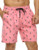 Nonwe Men s Surf Shorts Flamingo Patterned Relaxed Fit Soft Washed Drawstring Beach Trunk Red 30