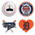 Tigers Baseball  Detroit Set of 4 Decal 5  Longer Side