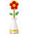 Vigar Flower Power Nylon Dish Brush with White Vase Holder, 11-1/2-Inches, Red, Green, Yellow