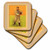 3dRose CST389414 Vintage Baseball Cub in Tan Frame Ceramic Tile Coasters Set of 8