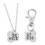 Kingbell Dog Lover Gift Best Friends Pet Dog Bone Keychain Necklace 2pcs/Set