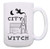 Witch Halloween Mug Large City Witch Pun Cup Puns Mug Halloween Cup 15oz Coffee Mug Tea Cup White