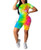 Women Casual 2 Piece Outfits Tie Dye TShirts Biker Short Sets Juniors Jogger Sweatsuit Jumpsuit Tracksuit Colorful L