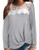 Women Casual Long Sleeve Round Neck Lace Patchwork Tunic Top Twist Knot Waffle Knit Shirts Loose TShirt TopGreyS