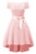 Women s Vintage Off Shoulder Floral Lace Cocktail Dress Half Sleeve Slim Boat Neck Formal Party Evening Wedding Swing Dress Pink