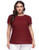 Women s Plus Size Loose Tunic Shirts Short Sleeve Blouse Tops 16W Wine Red