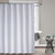 Dolii Chevron White Shower Curtain Polyester Fabric Layer Bath Curtain with Plastic Hook(Black Stripe,72"x78")