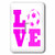 3dRose lsp_200770_1 Love soccer pink white Single Toggle Switch Multicolor